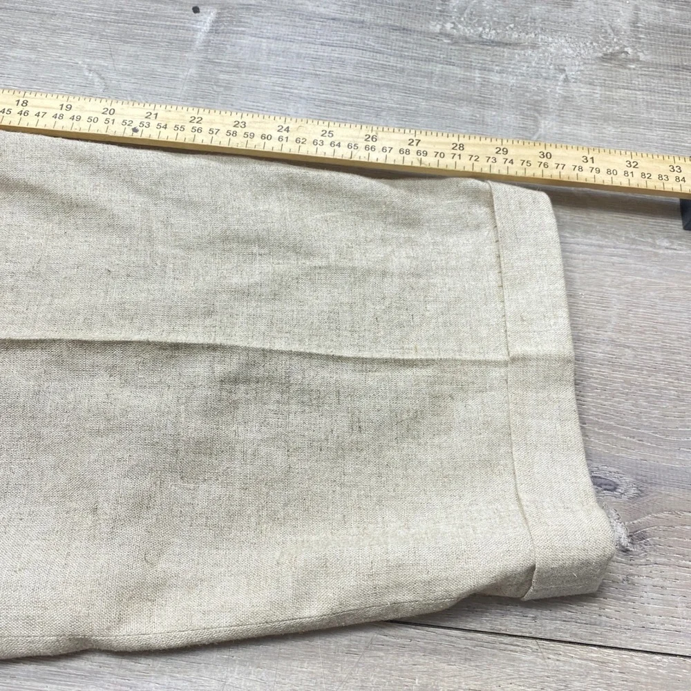 9 to 8 Pleated  Pants Mens 36x30 Beige Linen Blend Cuffed Vintage Beach Wide